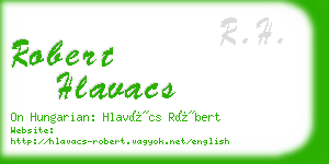 robert hlavacs business card